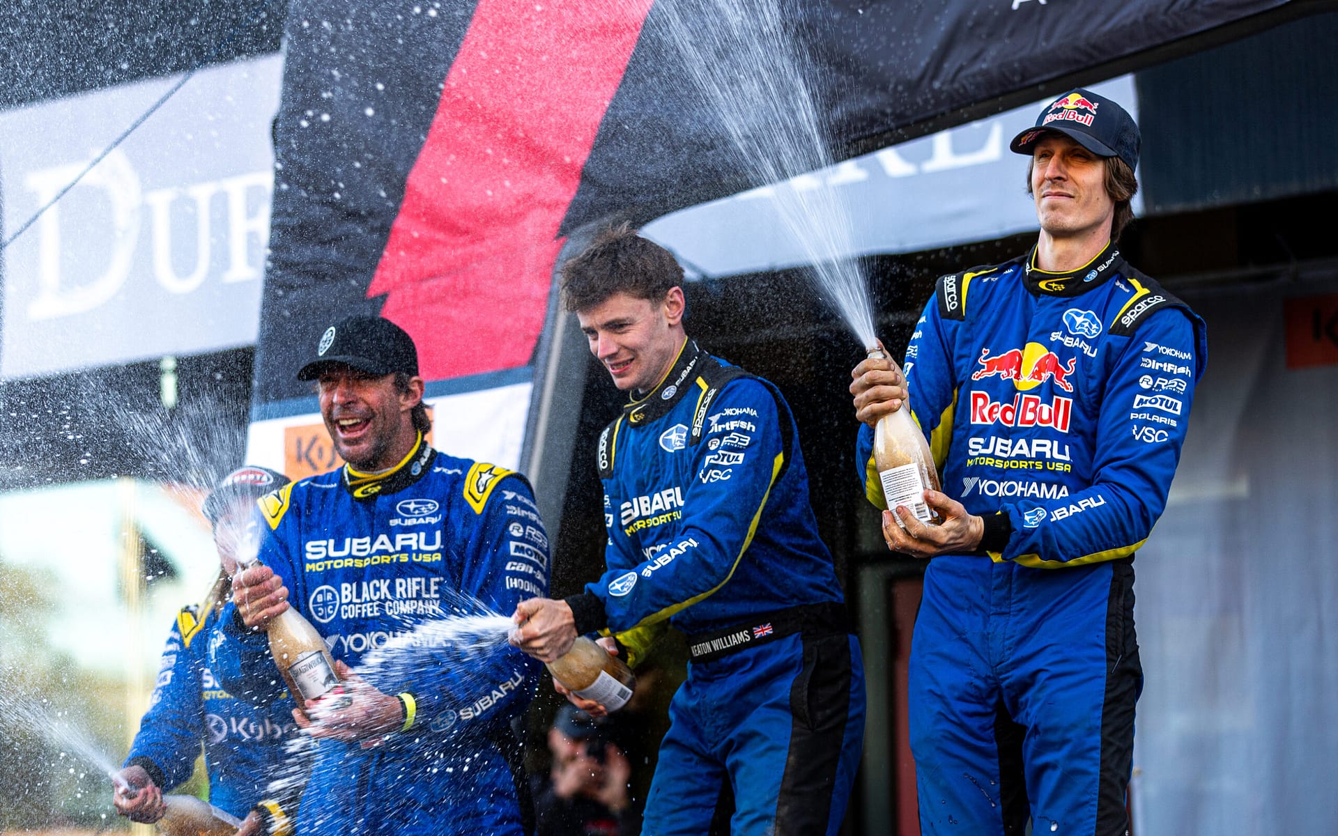 Subaru Motorsports USA 2025 Oregon Podium Spray scaled